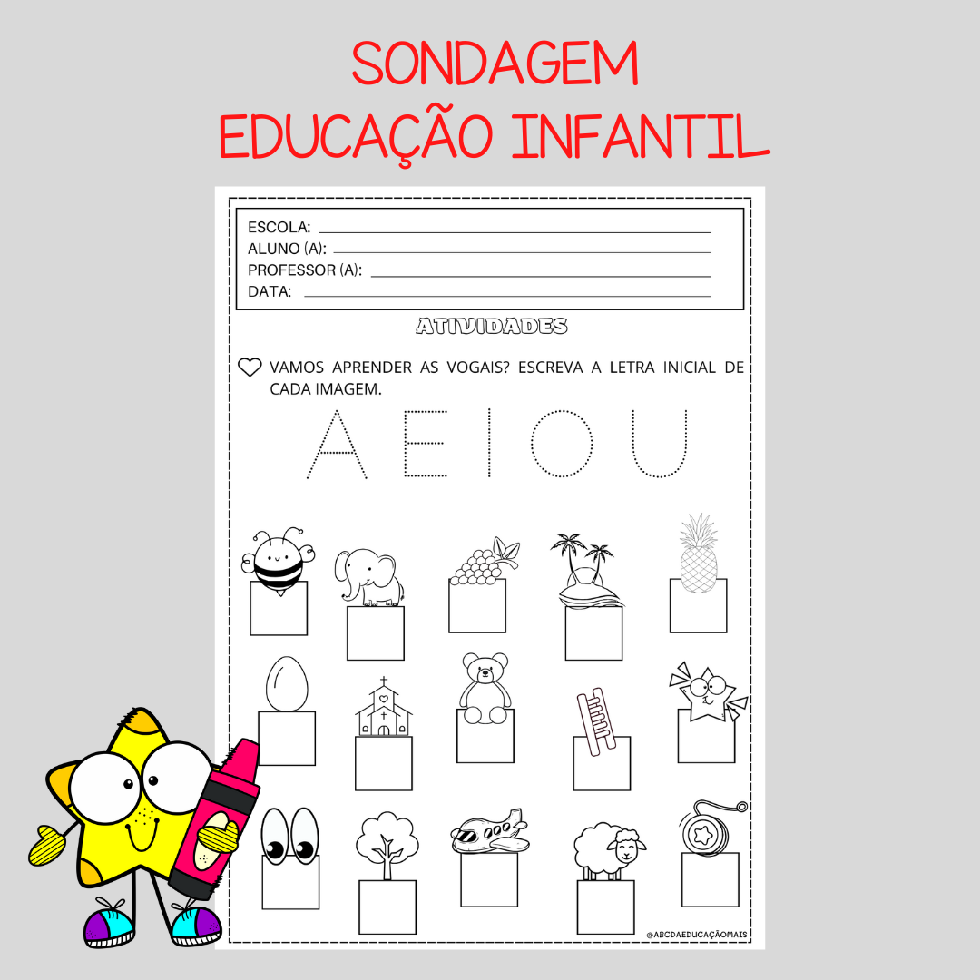 Sondagem Edu Infantil Lembrancinhas volta às aulas Prof Decorativa