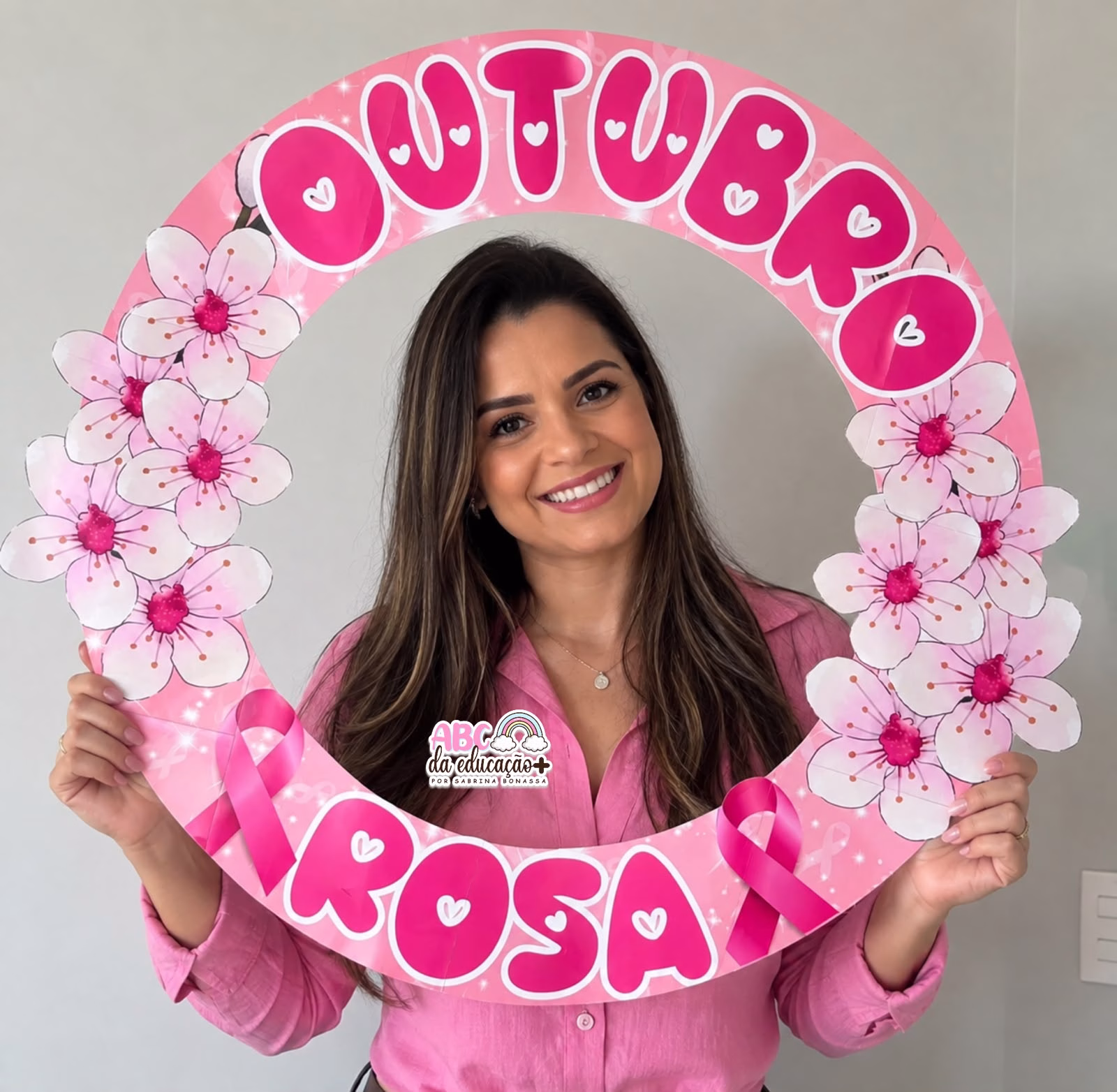 Moldura de Fotos Circular Outubro Rosa - Imagem 3