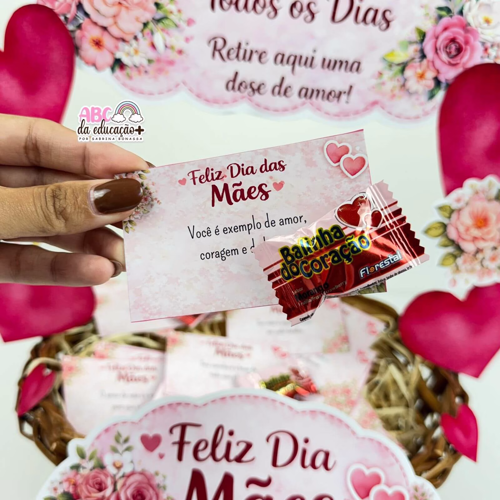 Cesta de Mensagens Dia das Mães – Mensagens Editáveis - Imagem 2