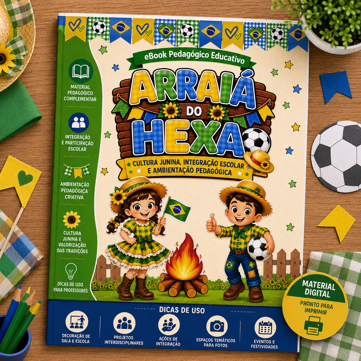 Painel Arraiá do Hexa - Copa Junina - Imagem 2