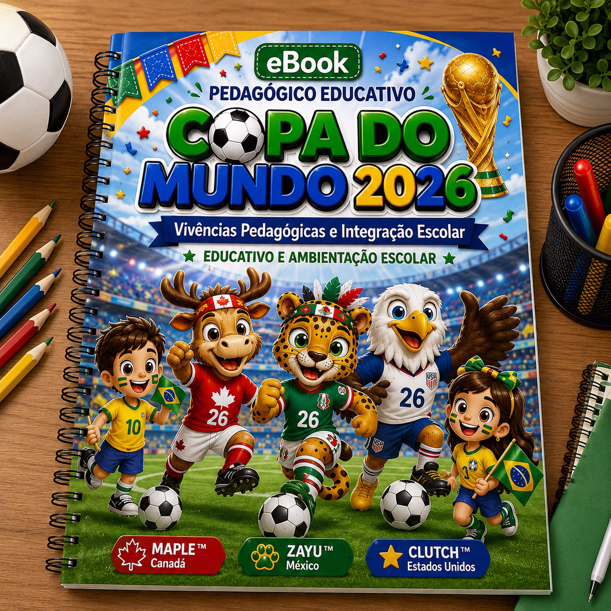 Painel Coletivo para Colorir Mascotes da Copa - Imagem 8