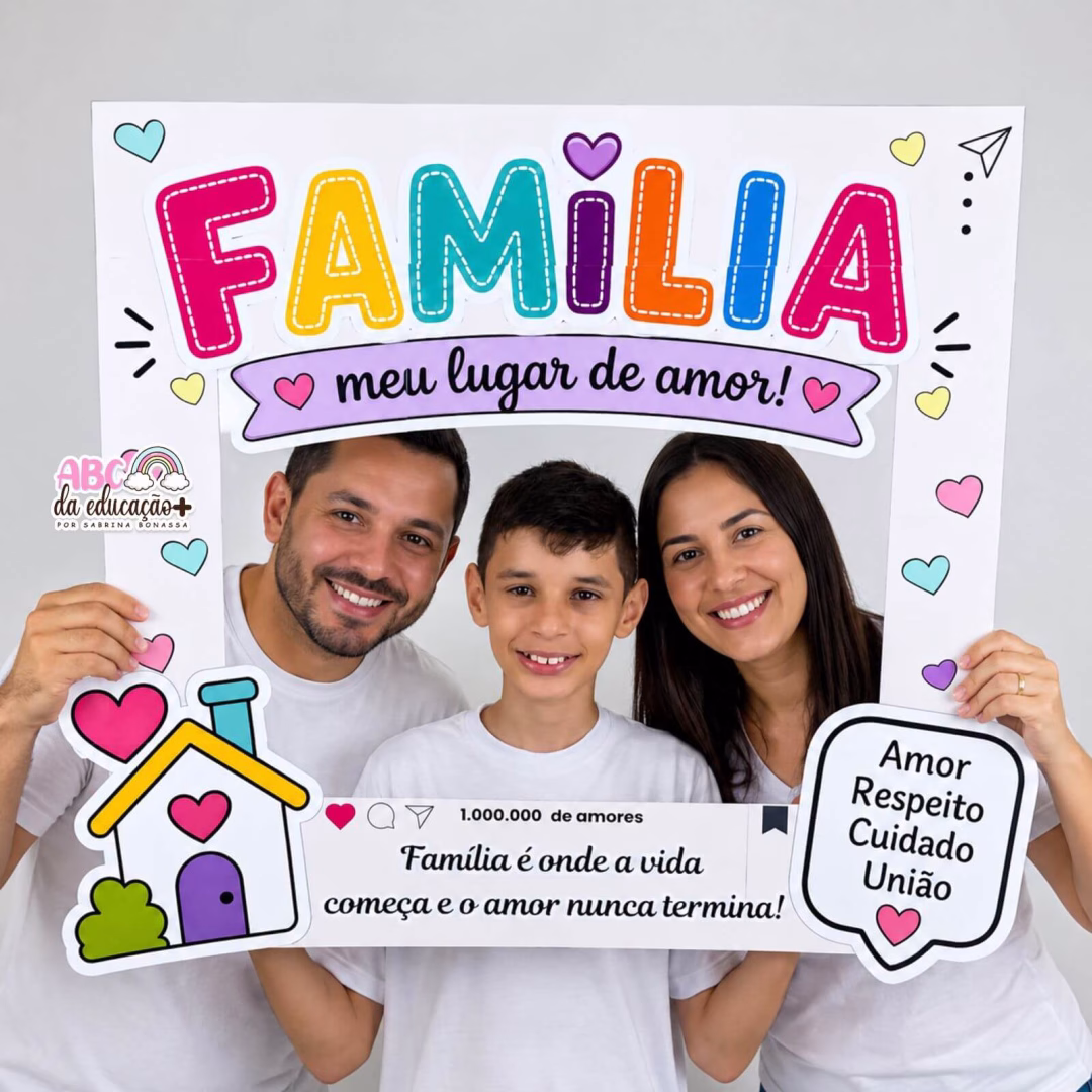 Moldura de Fotos Dia da Família para Bambolê