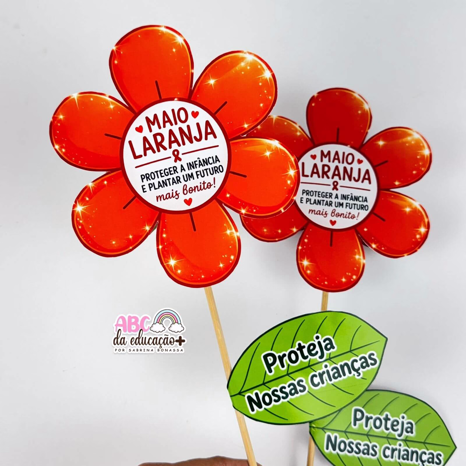 Flor lembrancinha Maio Laranja - Imagem 3