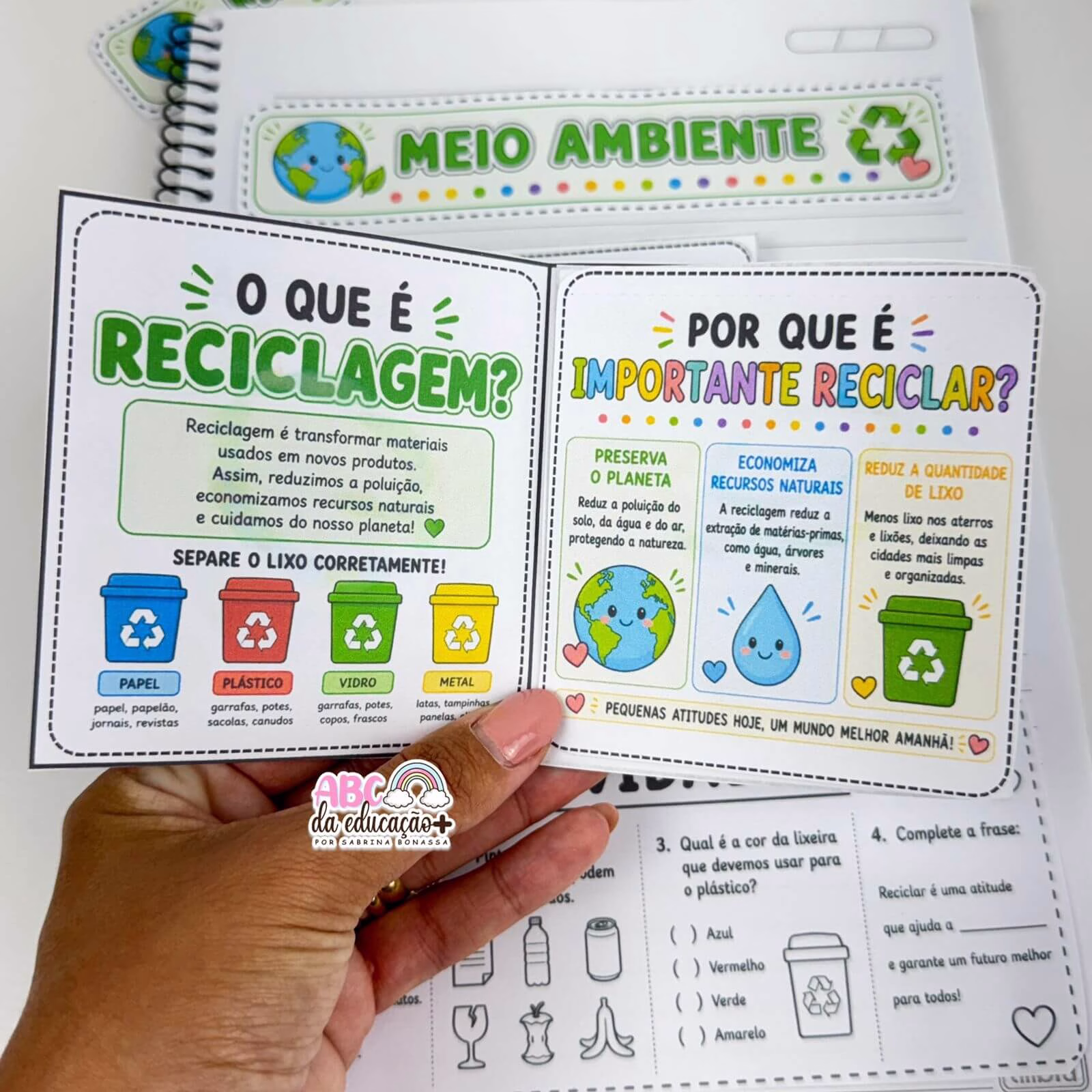 Atividade Interativa Meio Ambiente - Mini Livrinho Ambiental - Imagem 7