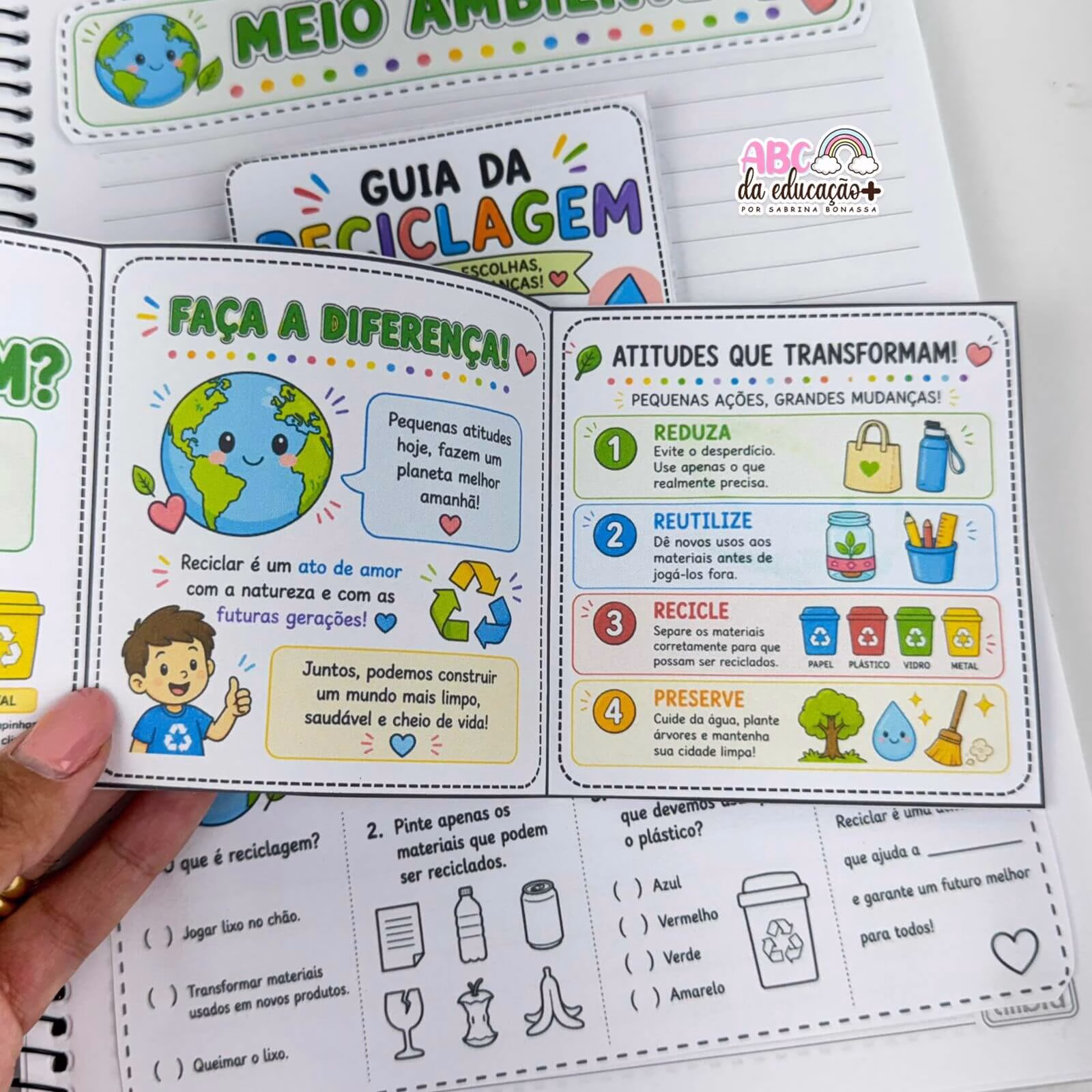 Atividade Interativa Meio Ambiente - Mini Livrinho Ambiental - Imagem 6