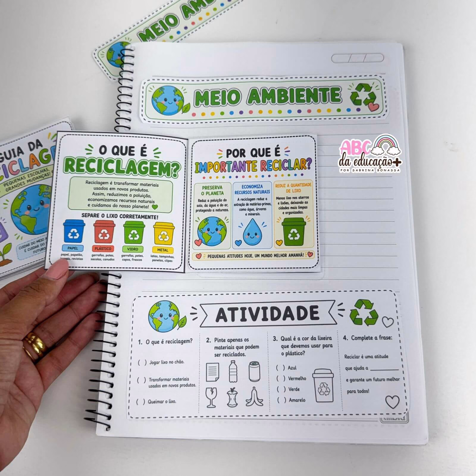 Atividade Interativa Meio Ambiente - Mini Livrinho Ambiental - Imagem 2