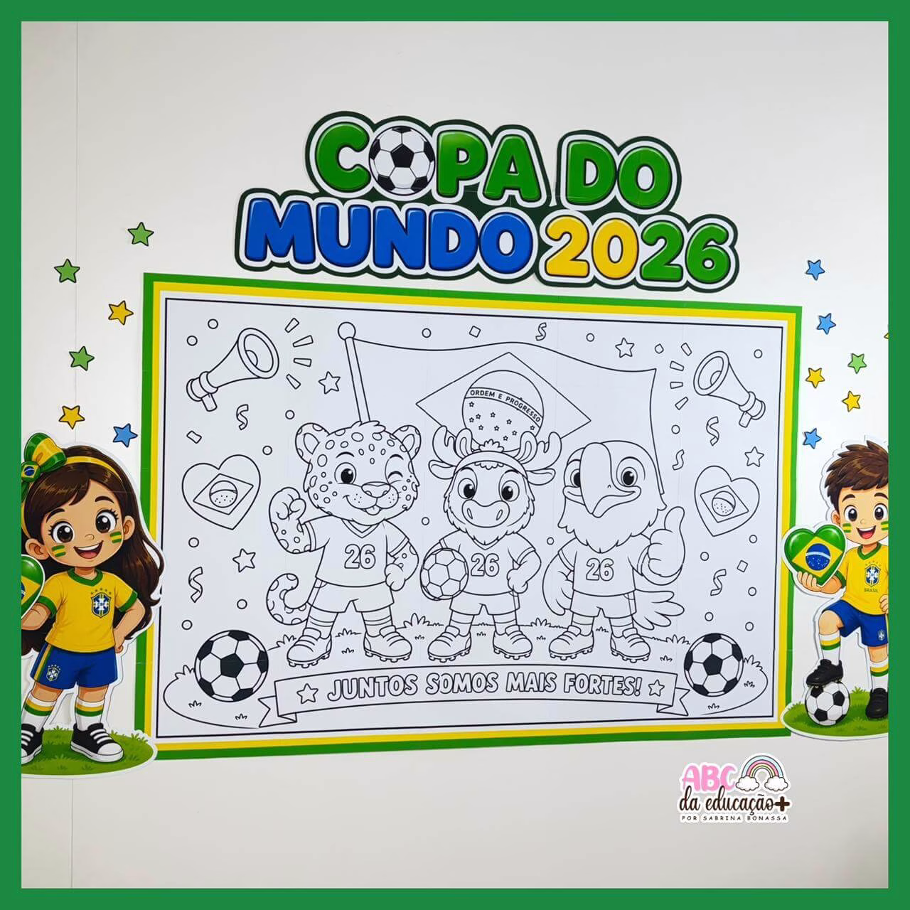 Painel Coletivo para Colorir Mascotes da Copa - Imagem 9