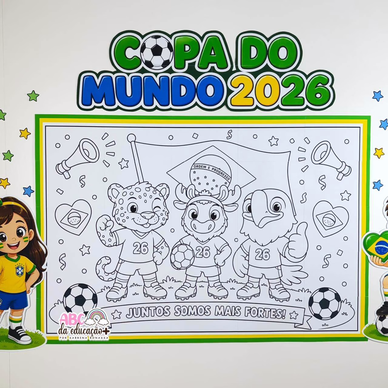 Painel Coletivo para Colorir Mascotes da Copa - Imagem 7