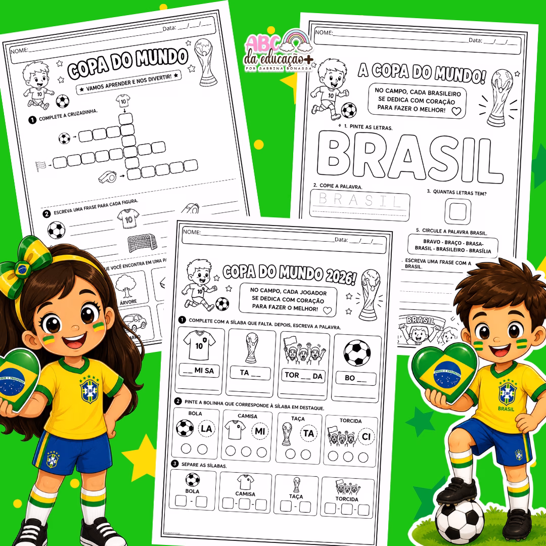 Apostila Alfabetização Copa do Mundo 2026 Português e Matemática - Imagem 7