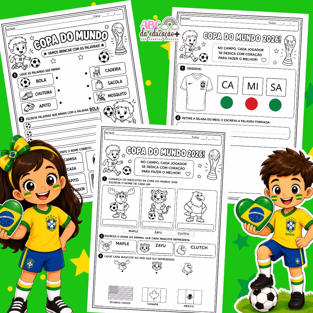 Apostila Alfabetização Copa do Mundo 2026 Português e Matemática - Imagem 12
