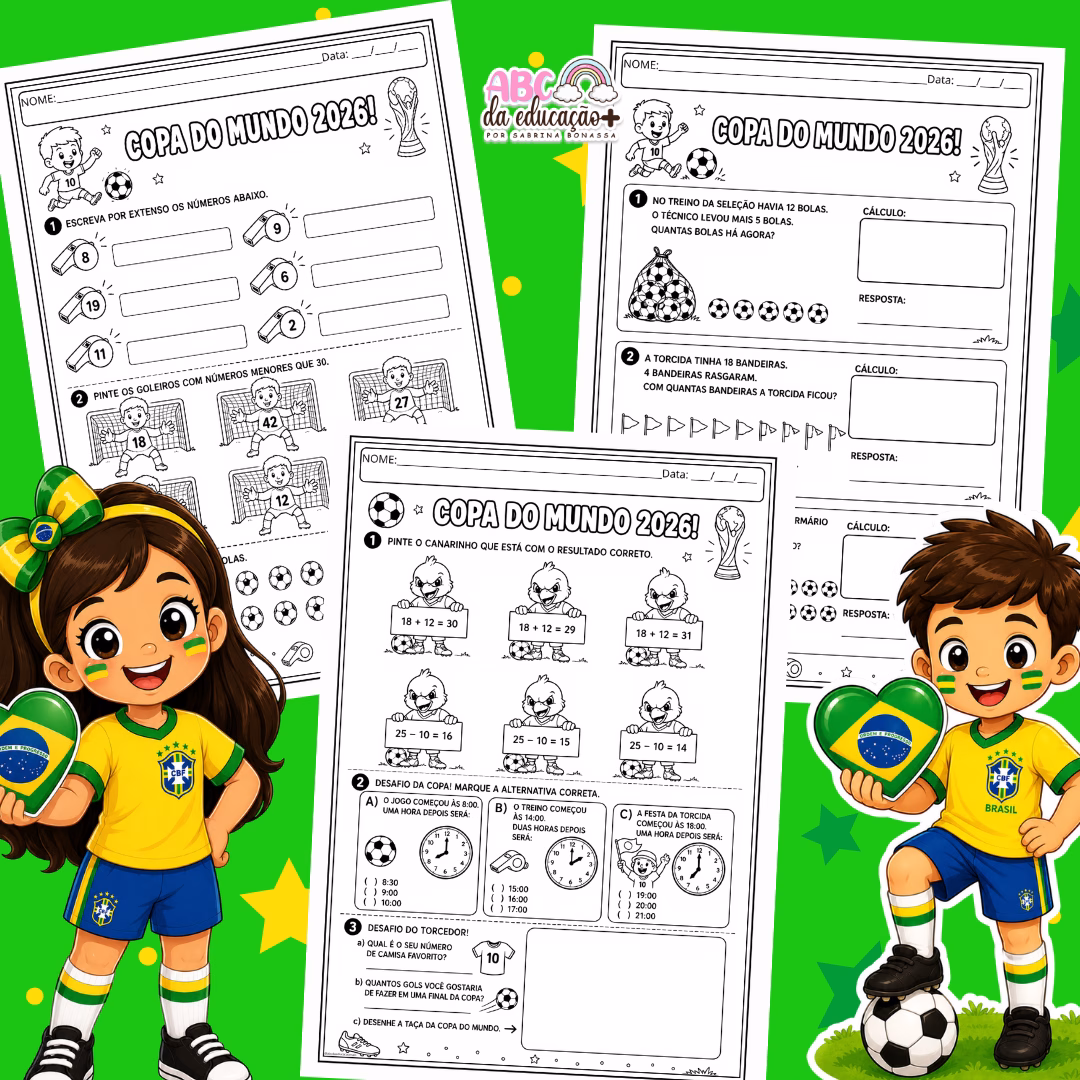Apostila Alfabetização Copa do Mundo 2026 Português e Matemática - Imagem 10