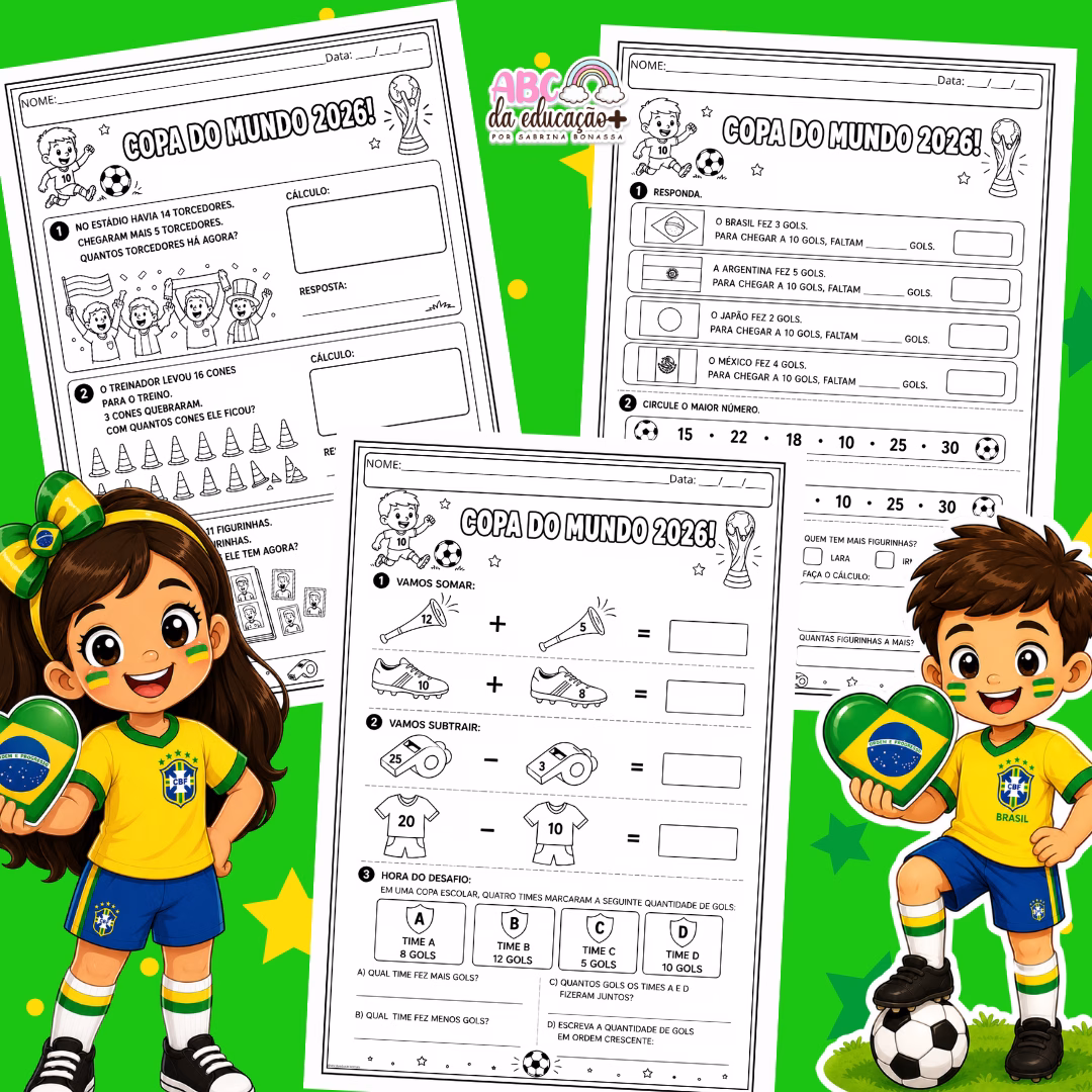 Apostila Alfabetização Copa do Mundo 2026 Português e Matemática - Imagem 9