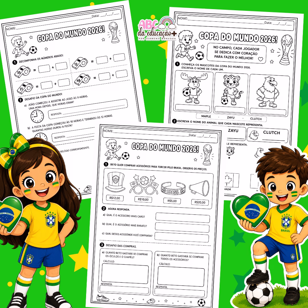 Apostila Alfabetização Copa do Mundo 2026 Português e Matemática - Imagem 8