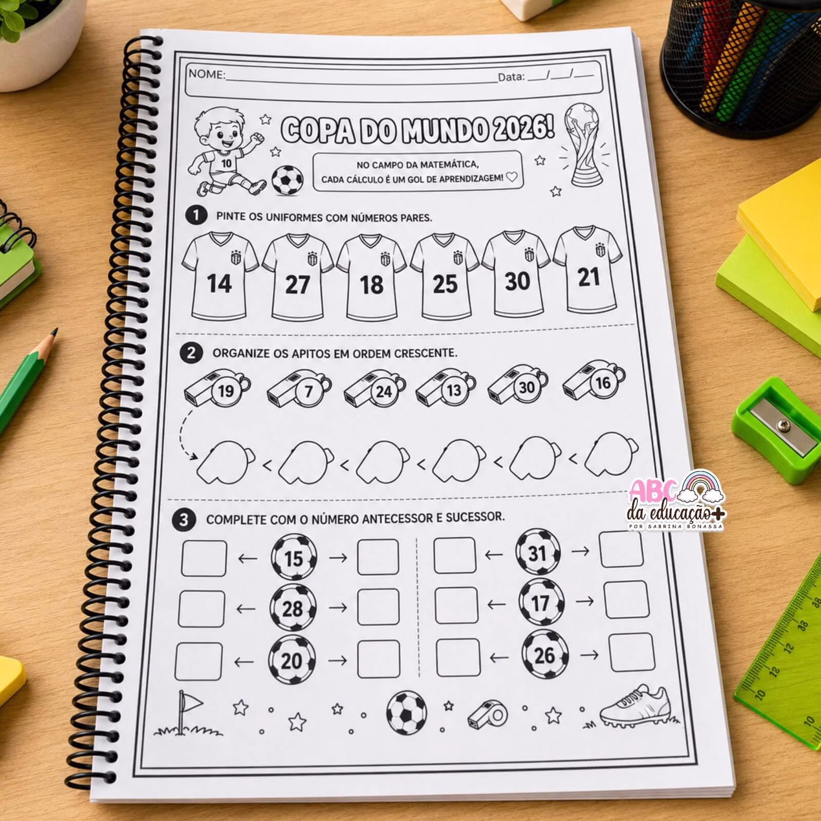 Apostila Alfabetização Copa do Mundo 2026 Português e Matemática - Imagem 4