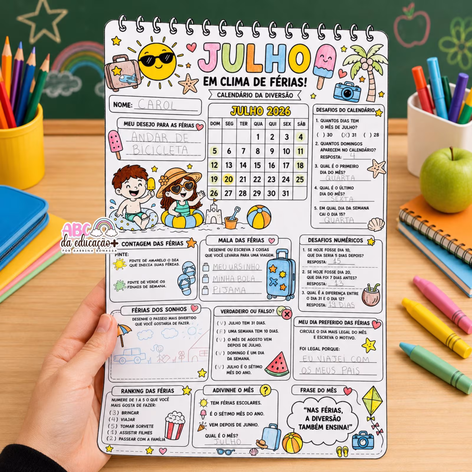 Explorando o Calendário – Julho 2026