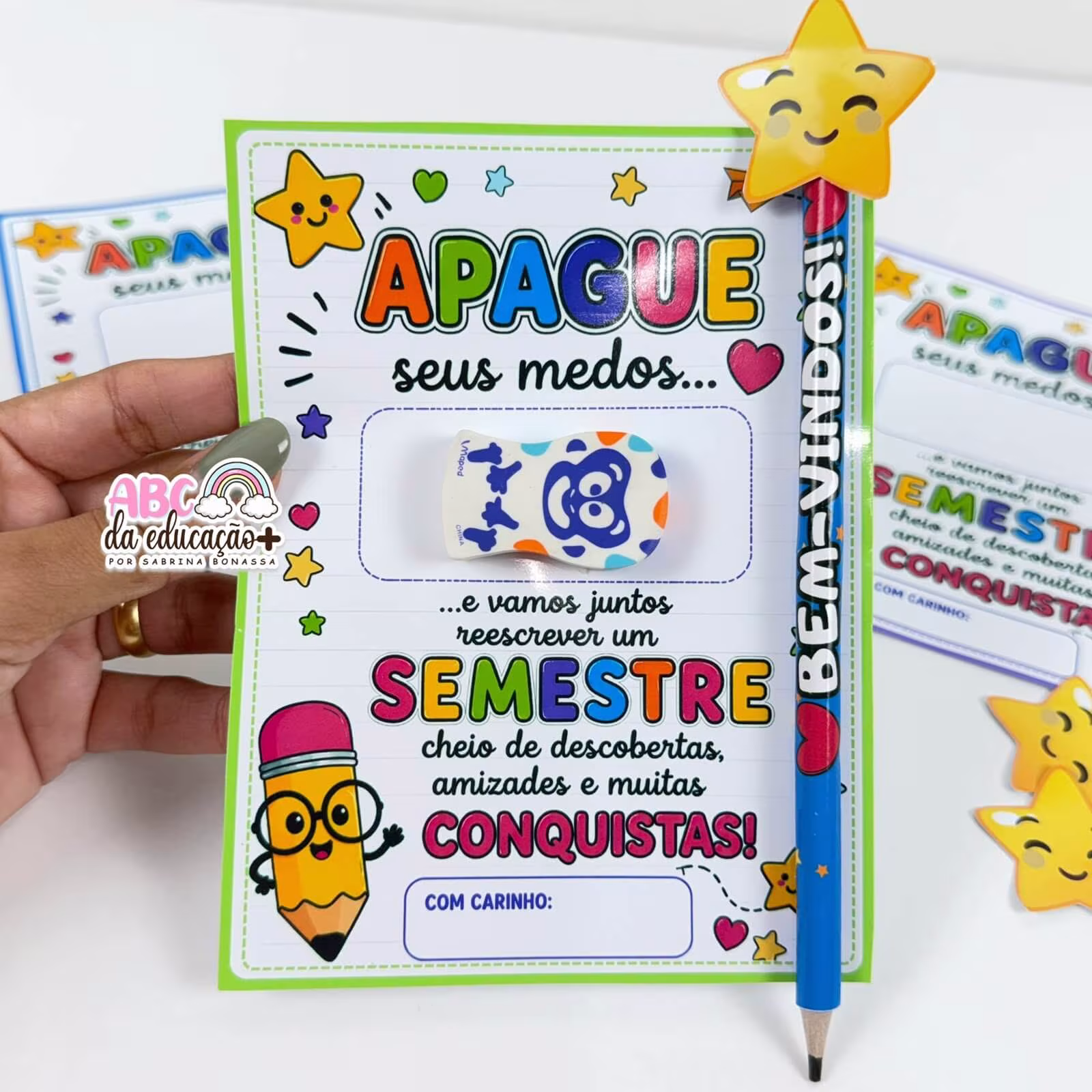 Cartão Apague Seus Medos - Volta às Aulas