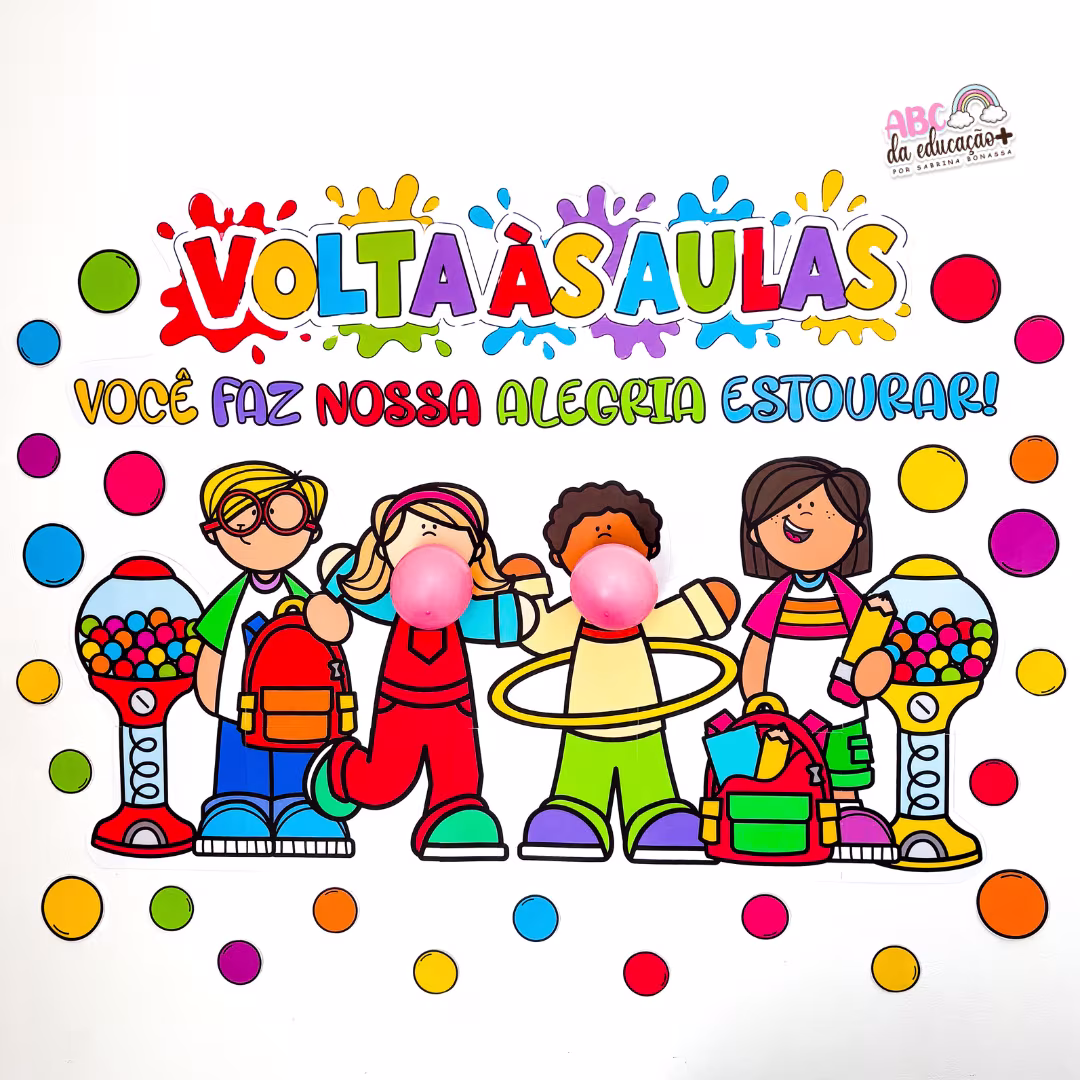 Painel Volta às Aulas Balão Chiclete