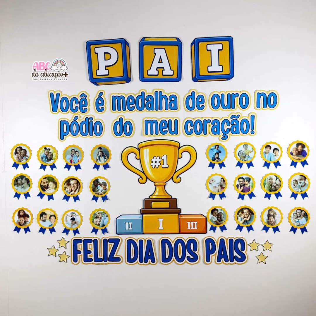 Painel dia dos Pais Medalha de Ouro
