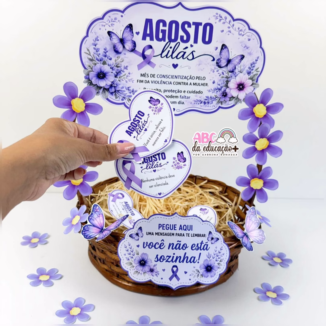 Cesta de Mensagens Agosto Lilás