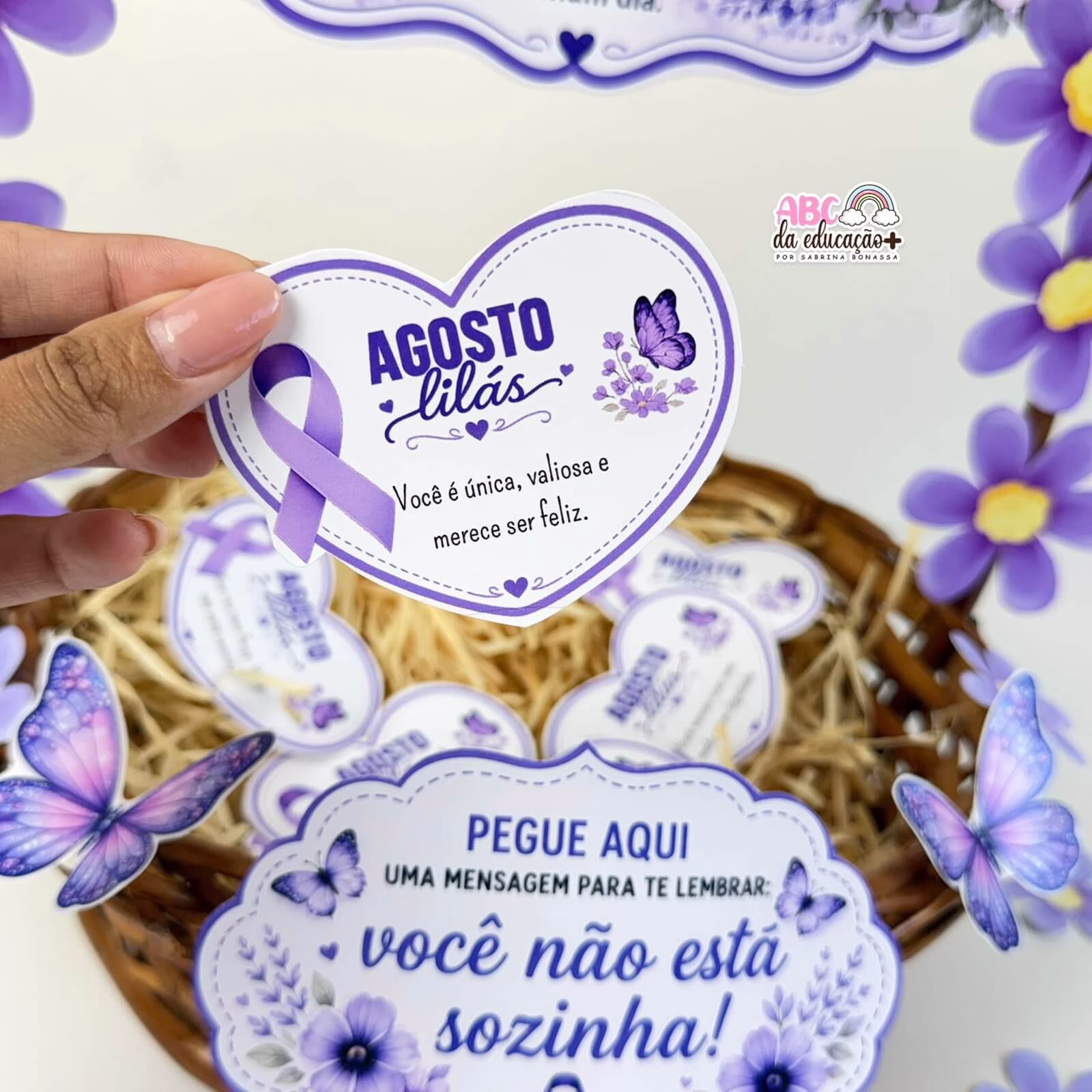 Cesta de Mensagens Agosto Lilás - Imagem 6