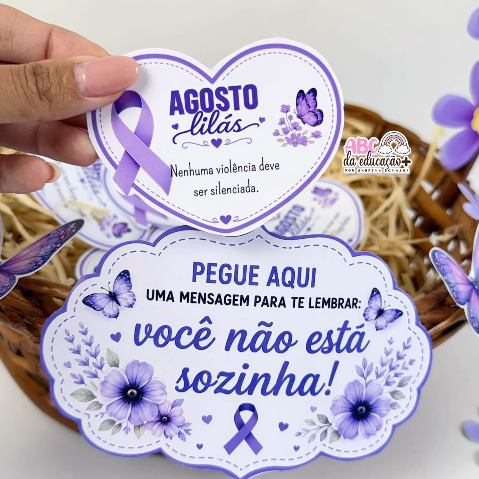 Cesta de Mensagens Agosto Lilás - Imagem 3