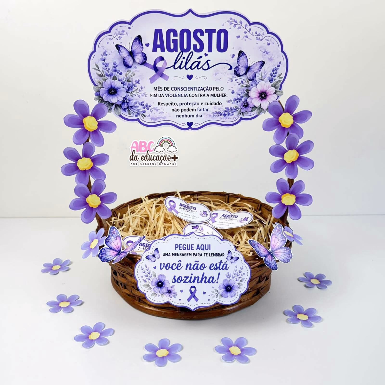 Cesta de Mensagens Agosto Lilás - Imagem 2
