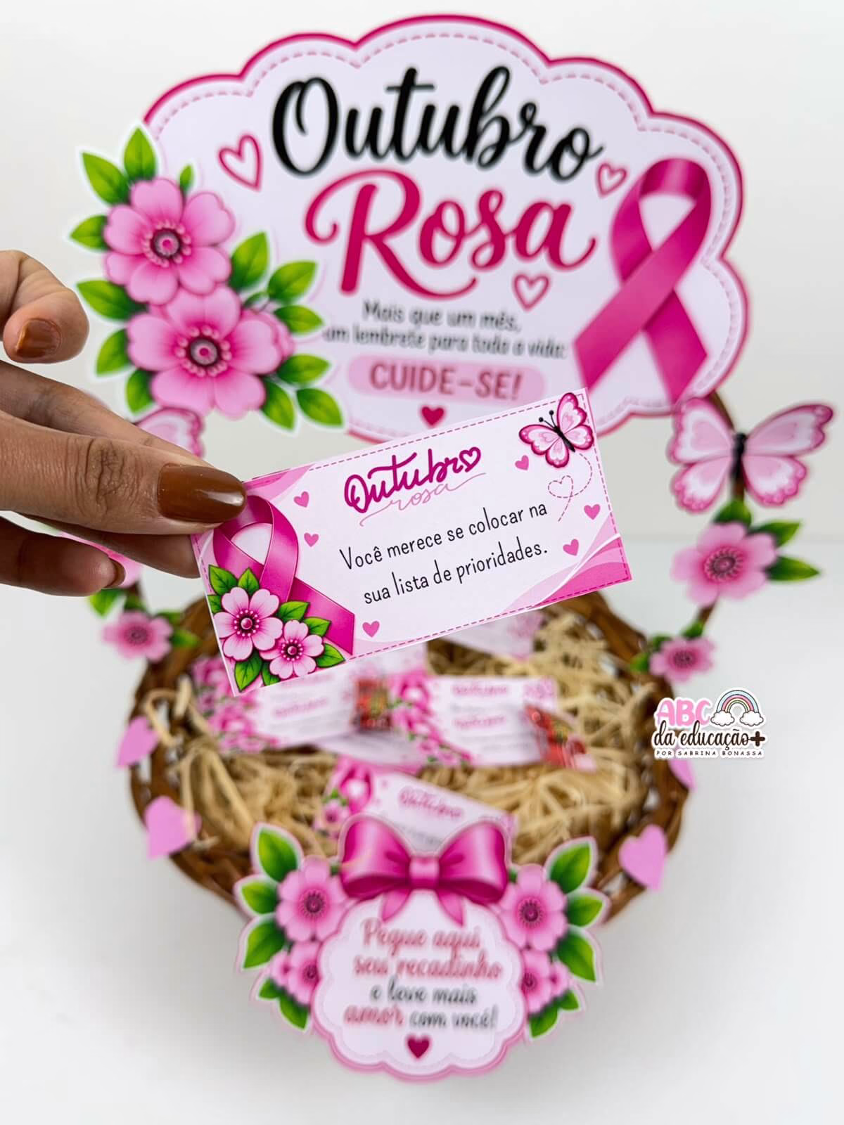 Cesta de Mensagens Outubro Rosa - Imagem 6