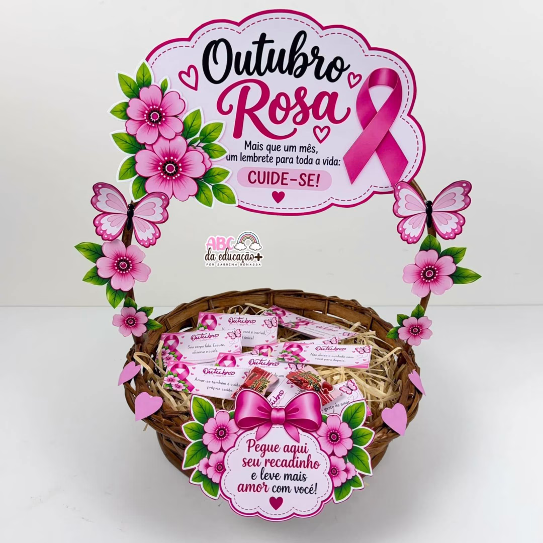 Cesta de Mensagens Outubro Rosa