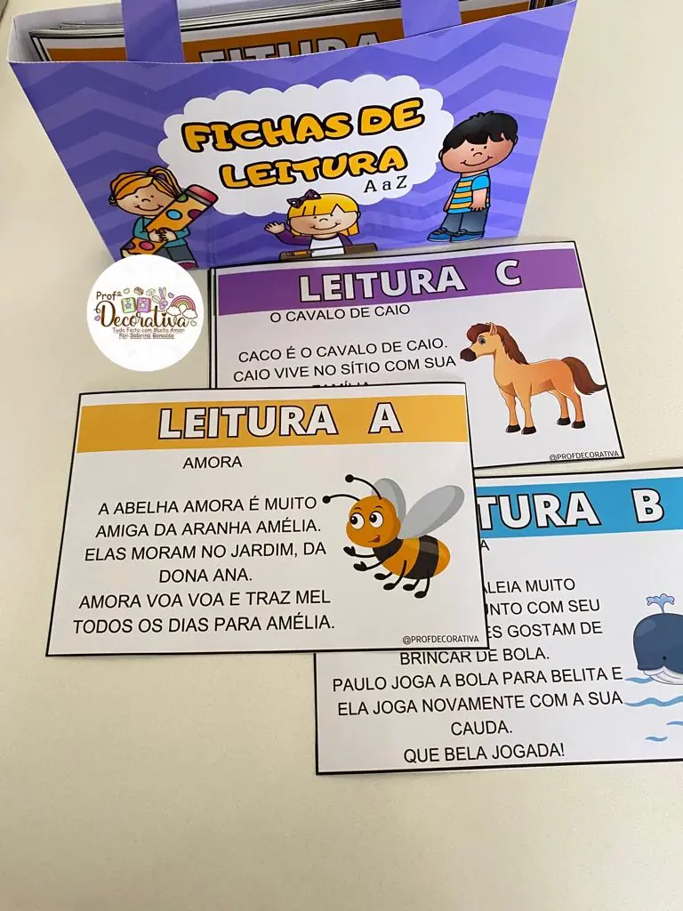 Fichas de Leitura de A a Z- Letra Bastão - Image 2