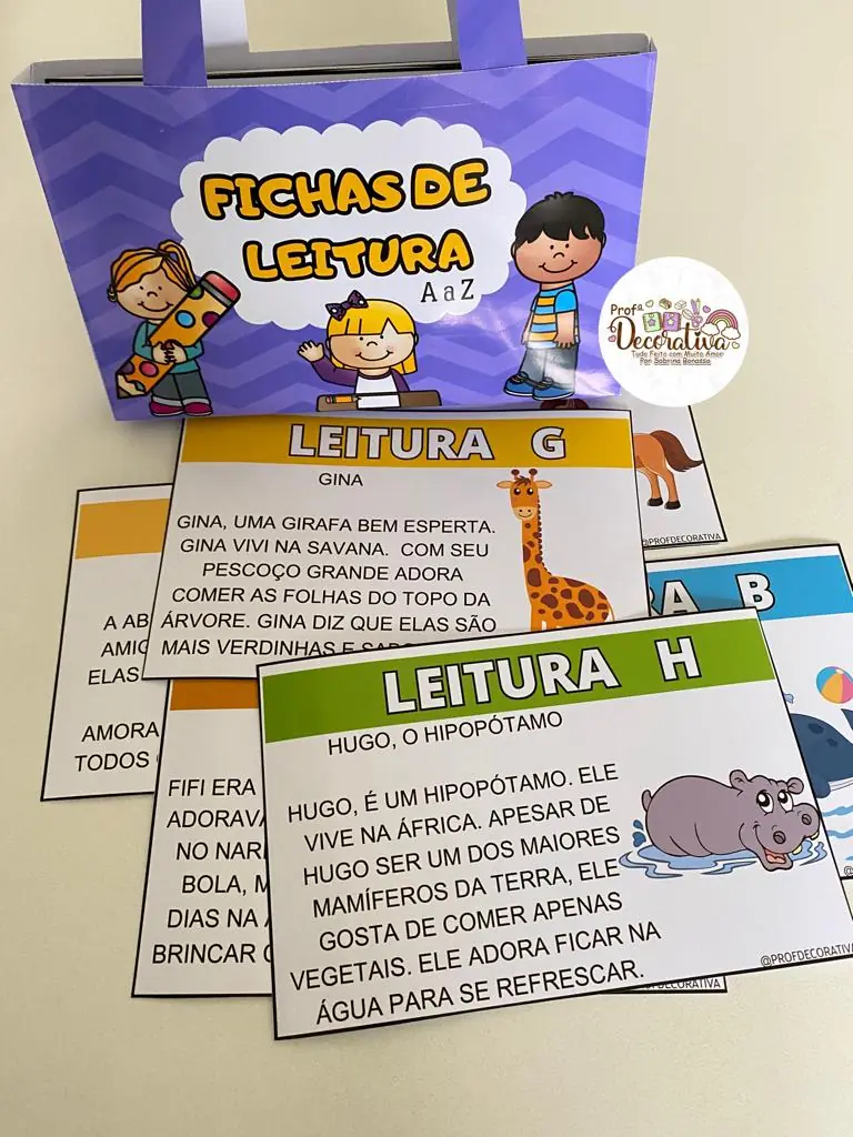 Fichas de Leitura de A a Z- Letra Bastão - Image 6