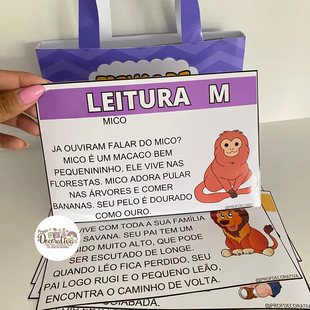 Fichas de Leitura de A a Z- Letra Bastão - Image 4