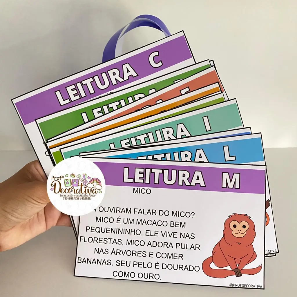 Fichas de Leitura de A a Z- Letra Bastão - Image 5