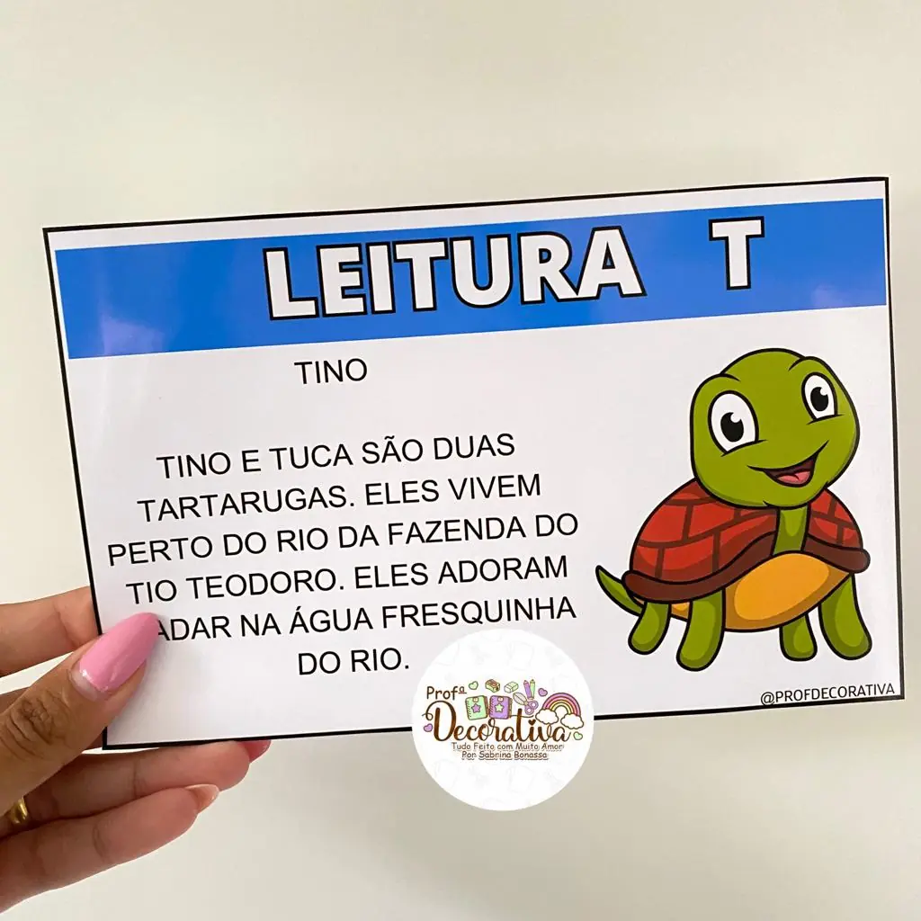Fichas de Leitura de A a Z- Letra Bastão