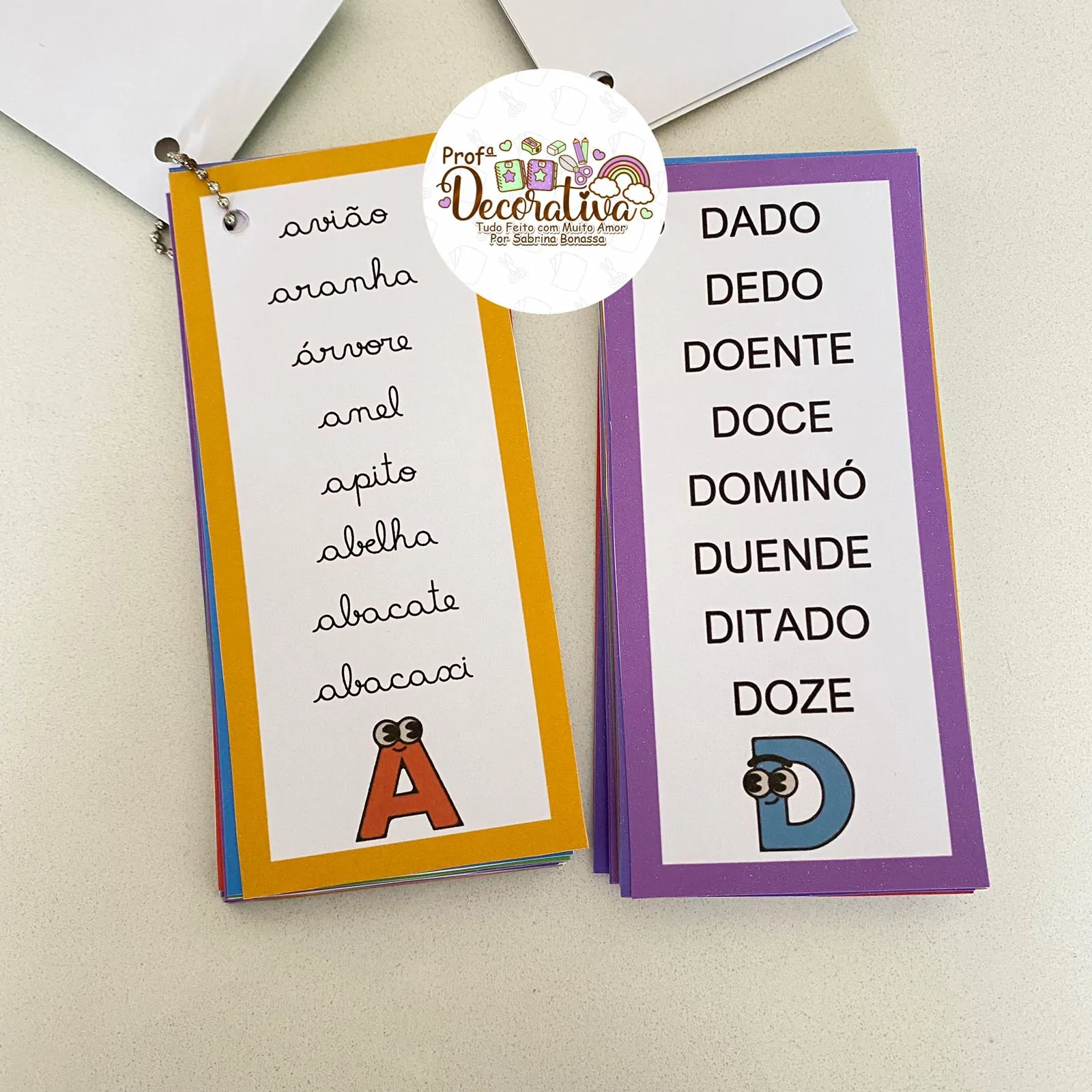 Chaveiro da Leitura De A a Z- letra cursiva e bastão - Imagem 5