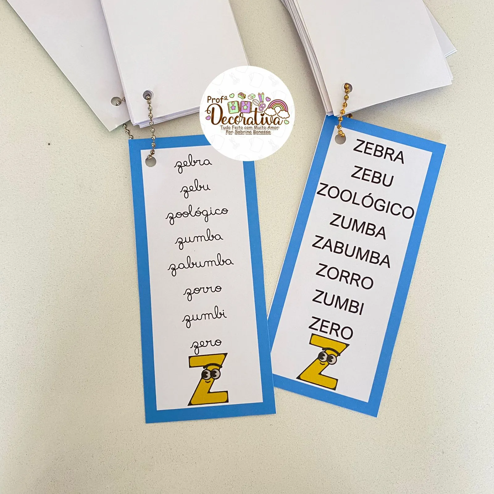 Chaveiro da Leitura De A a Z- letra cursiva e bastão - Imagem 6