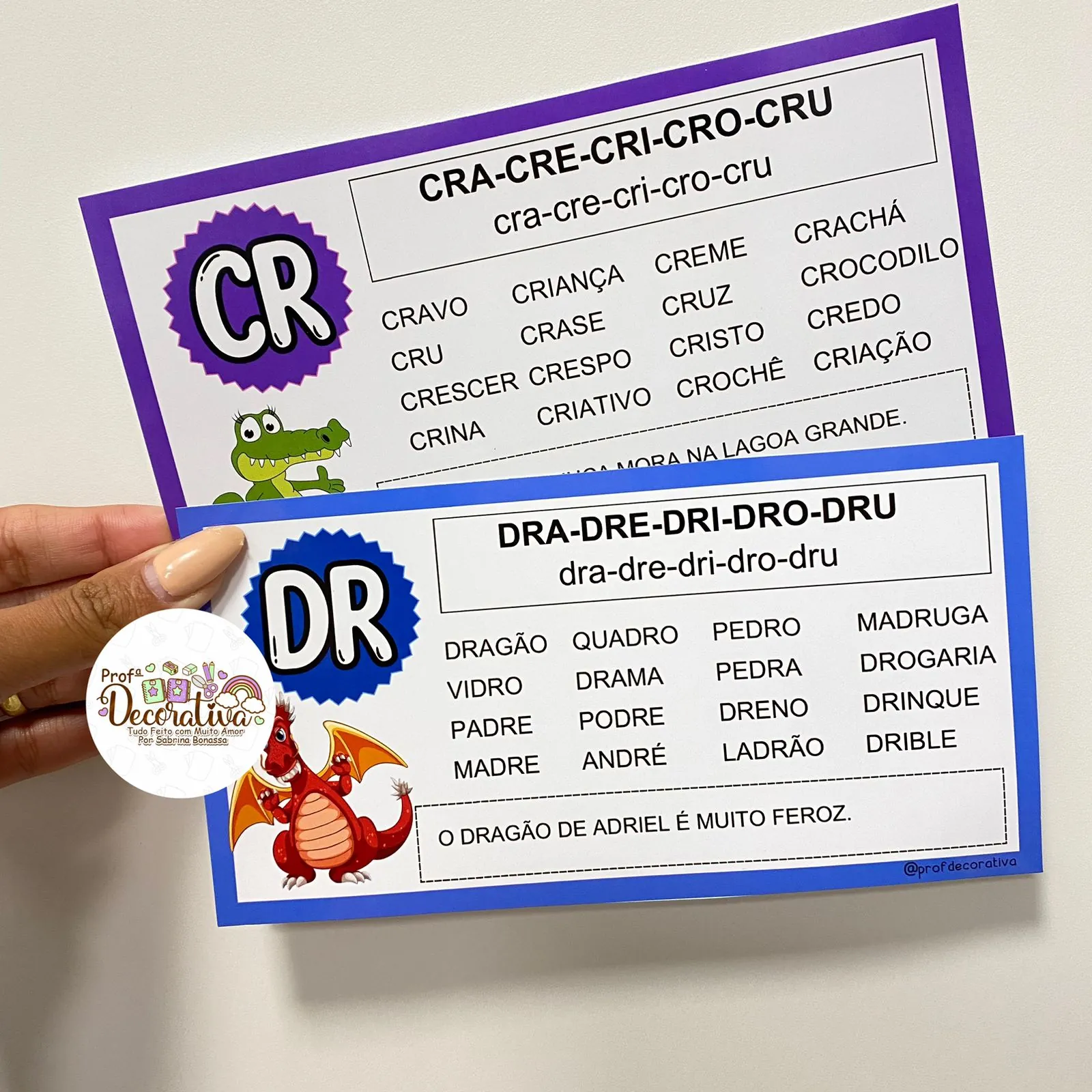 Fichas de Leitura- Sílabas Complexas - letra bastão - Imagem 2