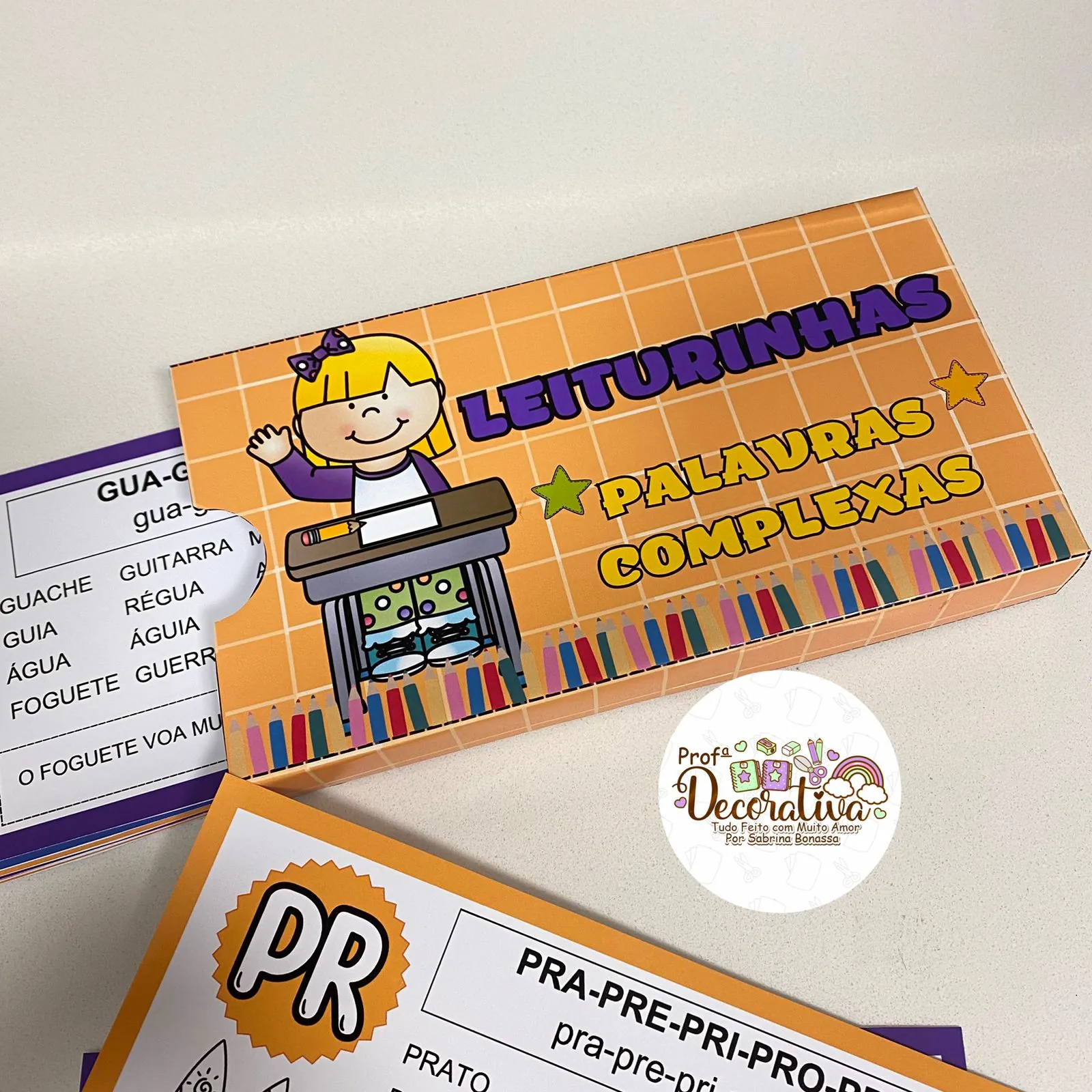 Fichas de Leitura- Sílabas Complexas - letra bastão - Imagem 3