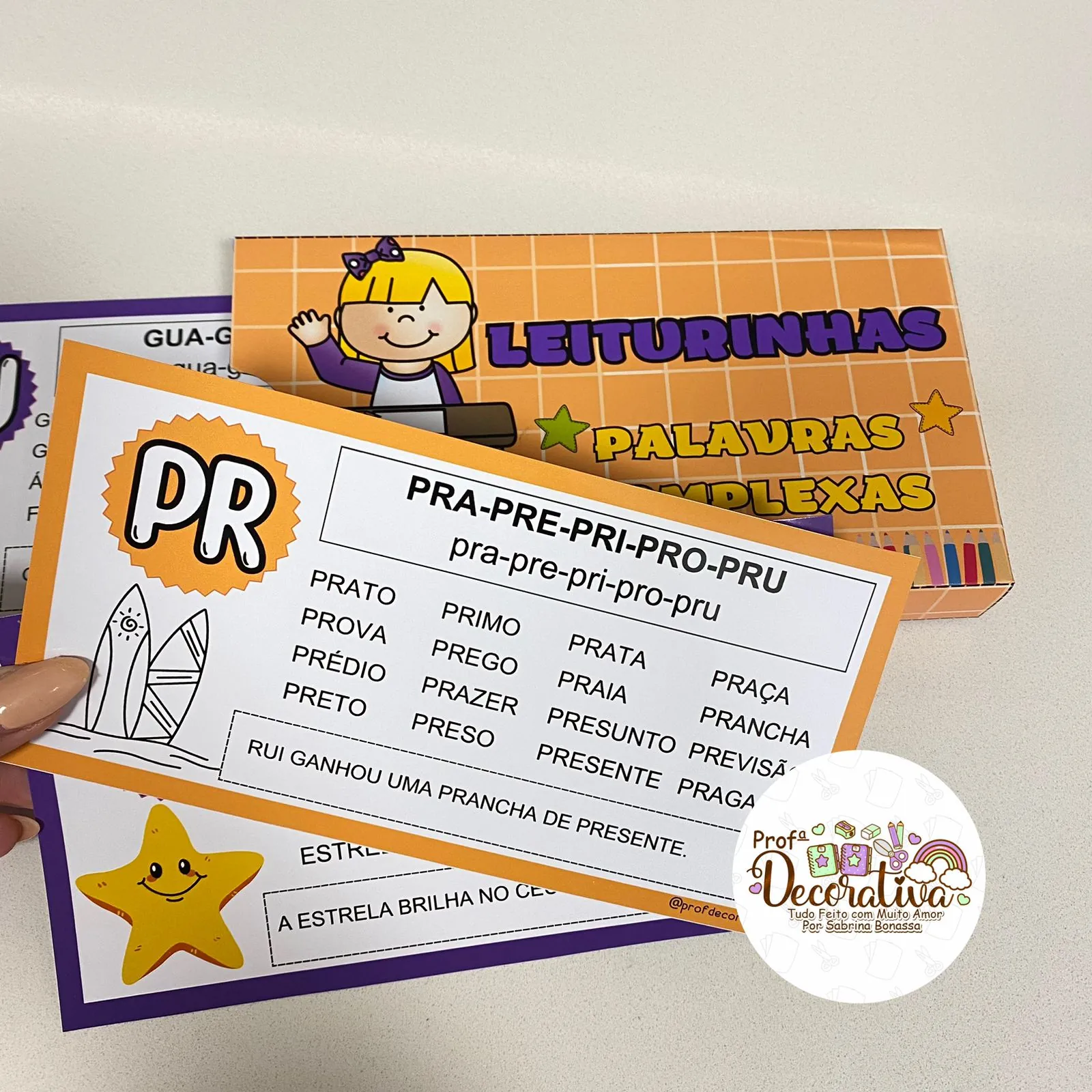 Fichas de Leitura- Sílabas Complexas - letra bastão - Imagem 4