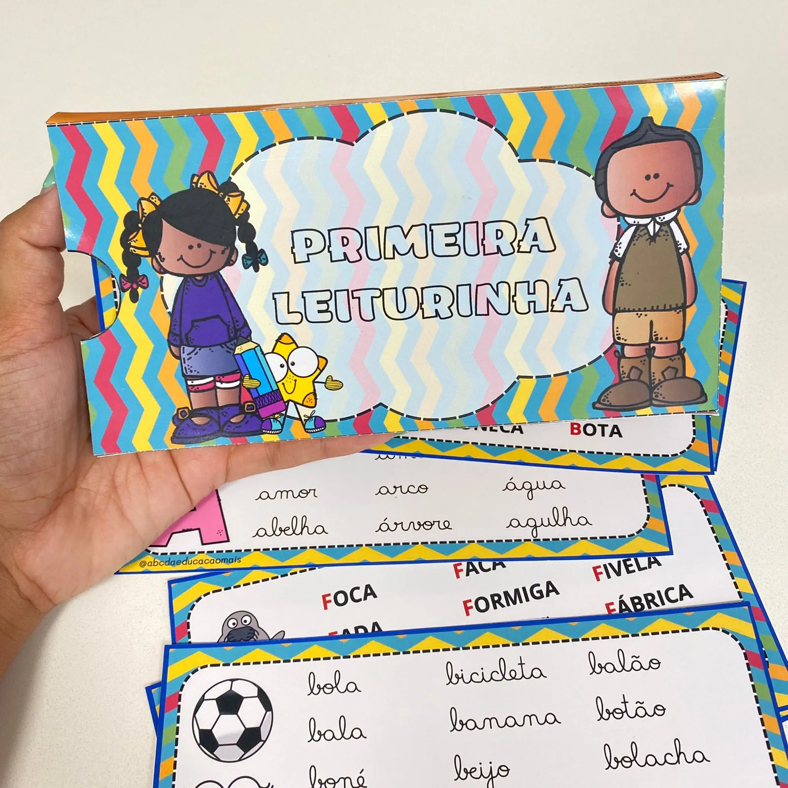 Fichas de leitura de Palavras- Letra cursiva e bastão - Imagem 2