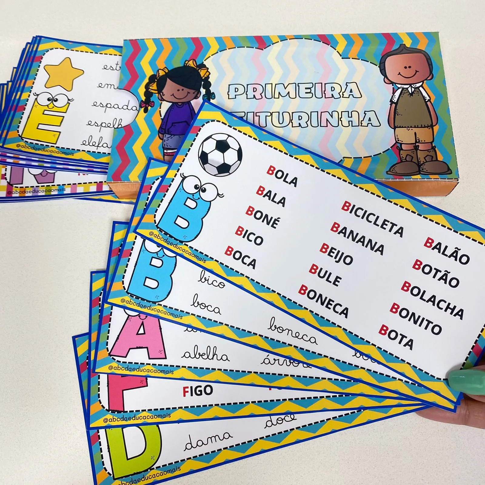 Fichas de leitura de Palavras- Letra cursiva e bastão - Imagem 4