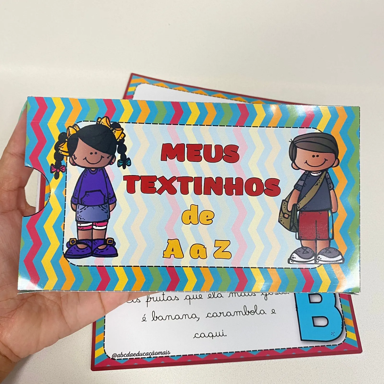 Fichas de leitura “textos de A a Z”- Letra cursiva e bastão - Imagem 3