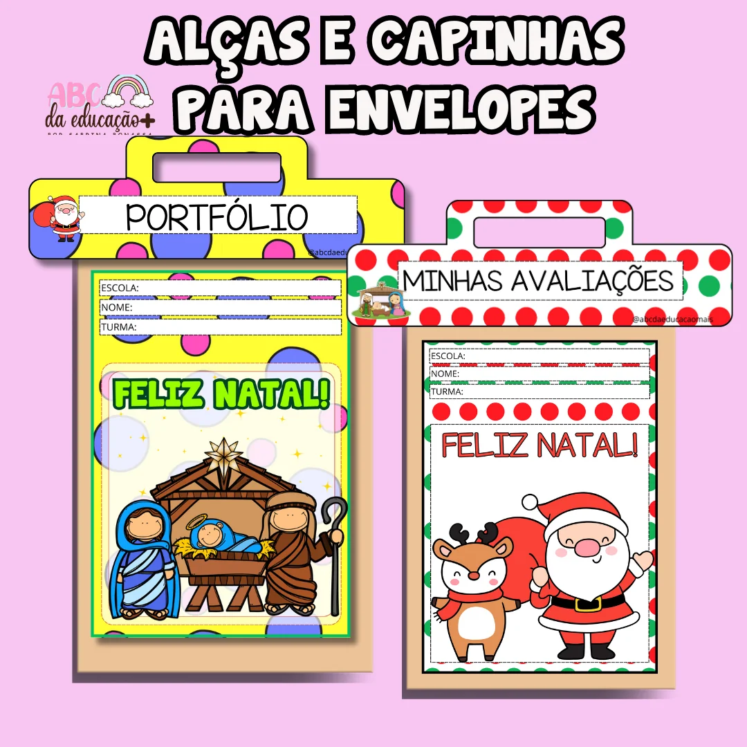 Capa e Alça para atividades – Envelope Tema Natal