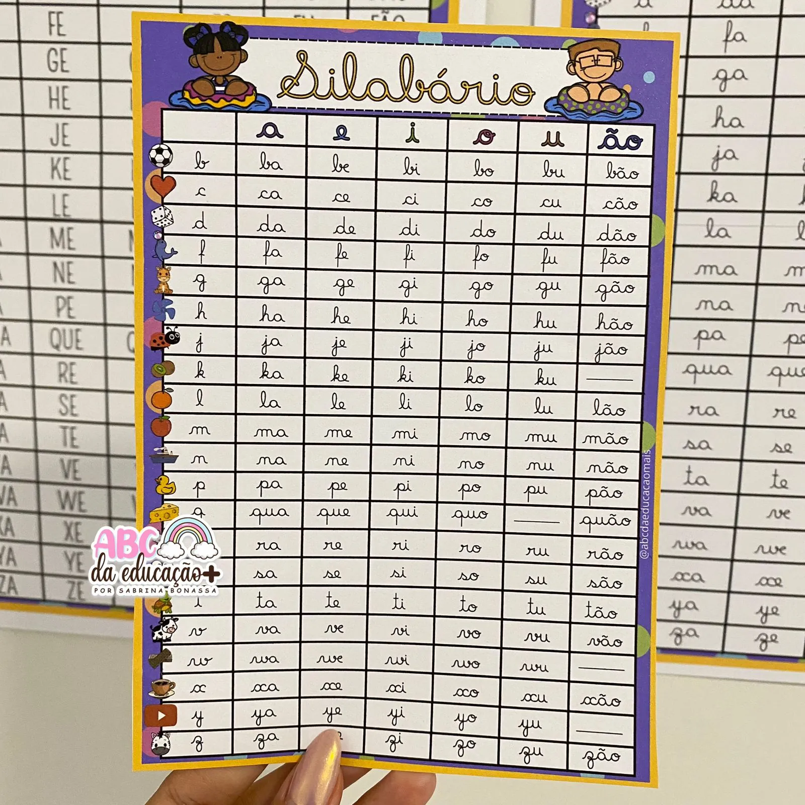 Kit Silabários – Sílabas Simples e Complexas – Letra Cursiva e Caixa Alta - Imagem 2