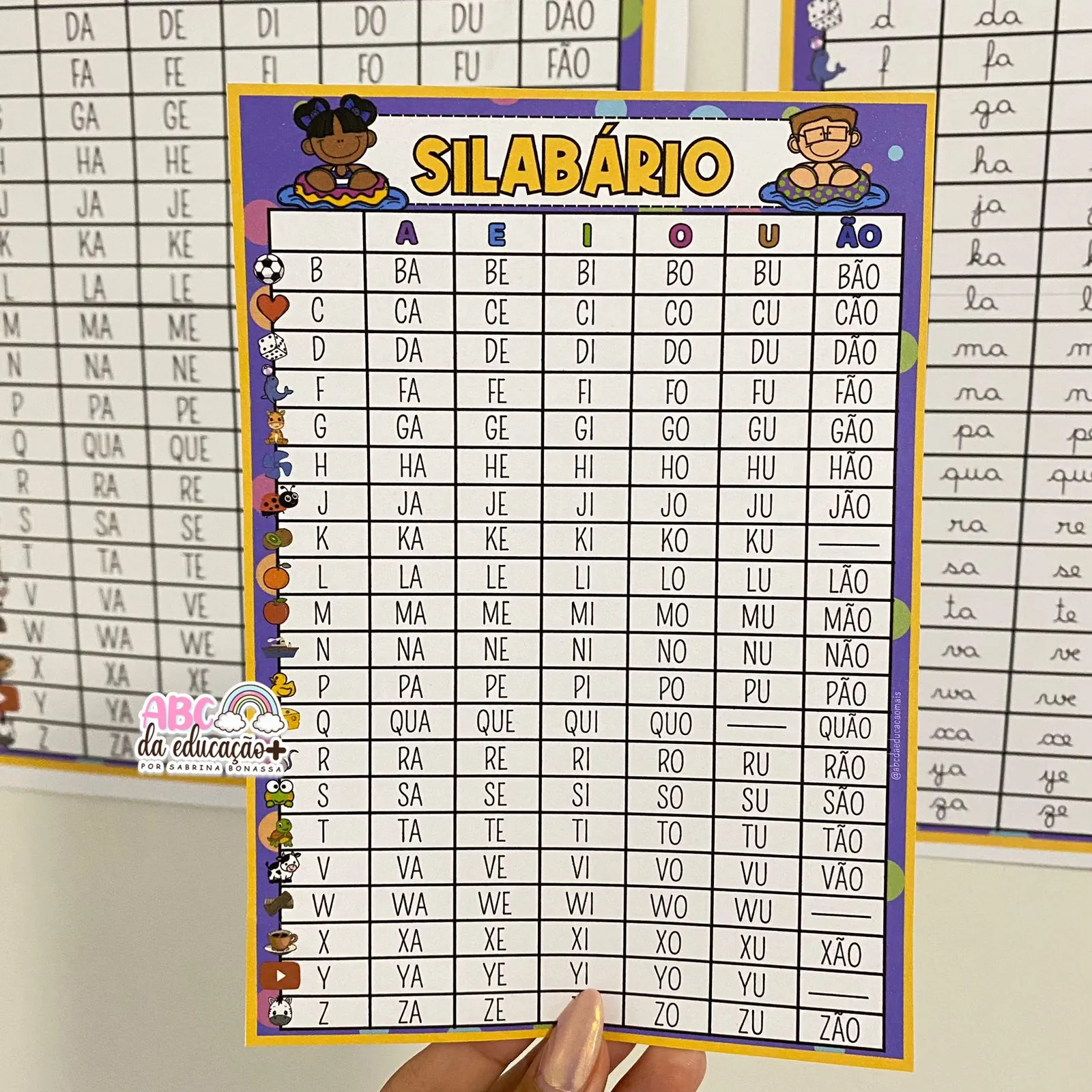 Kit Silabários – Sílabas Simples e Complexas – Letra Cursiva e Caixa Alta - Imagem 3