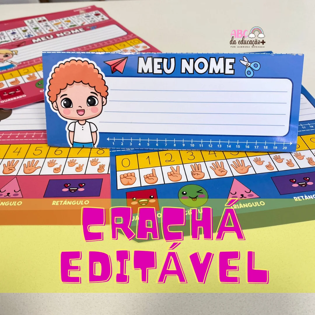 Crachá de Mesa Tridimensional Editável no Word