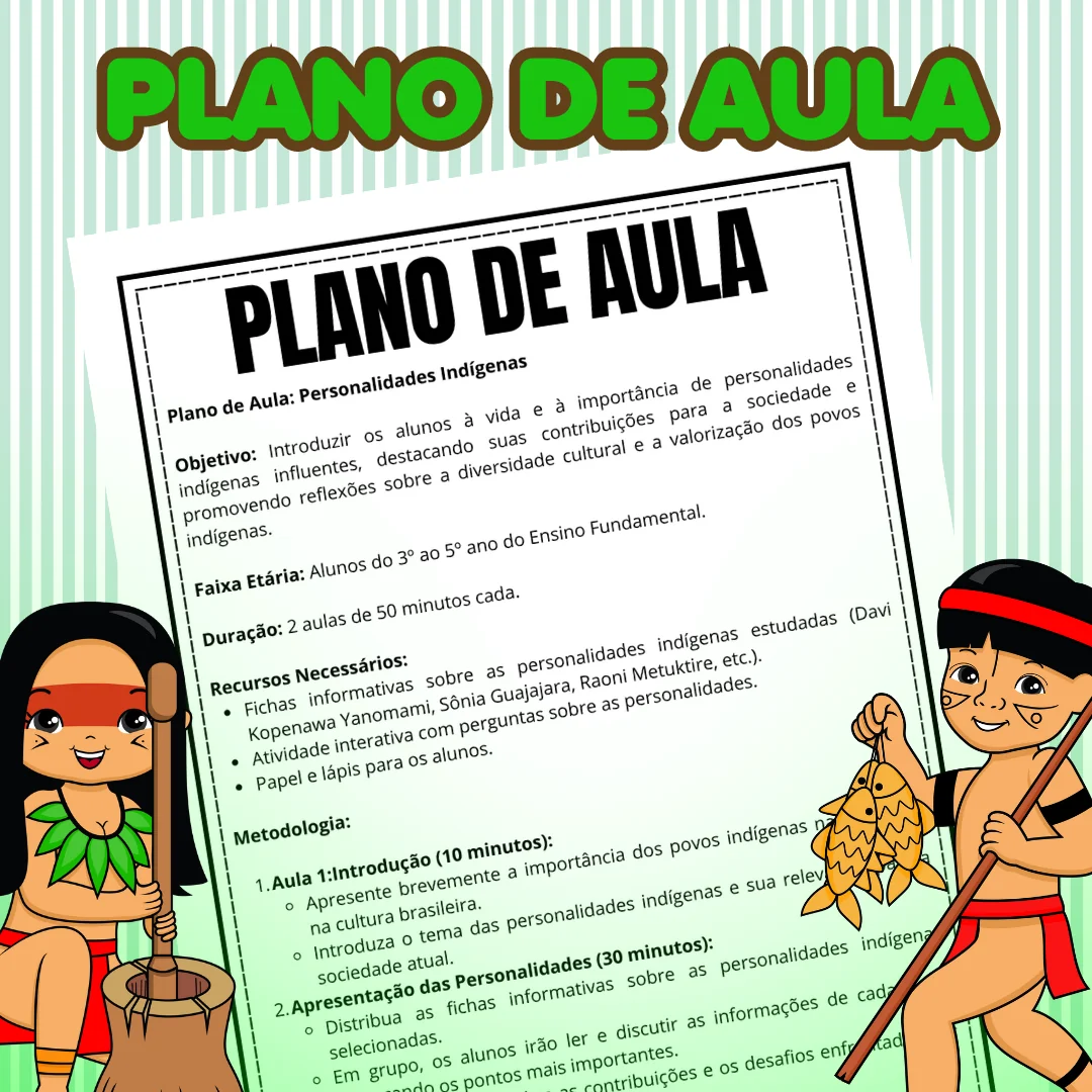 Fichas Informativas Personalidades Indígenas + atividade interativa + plano de aula - Image 2