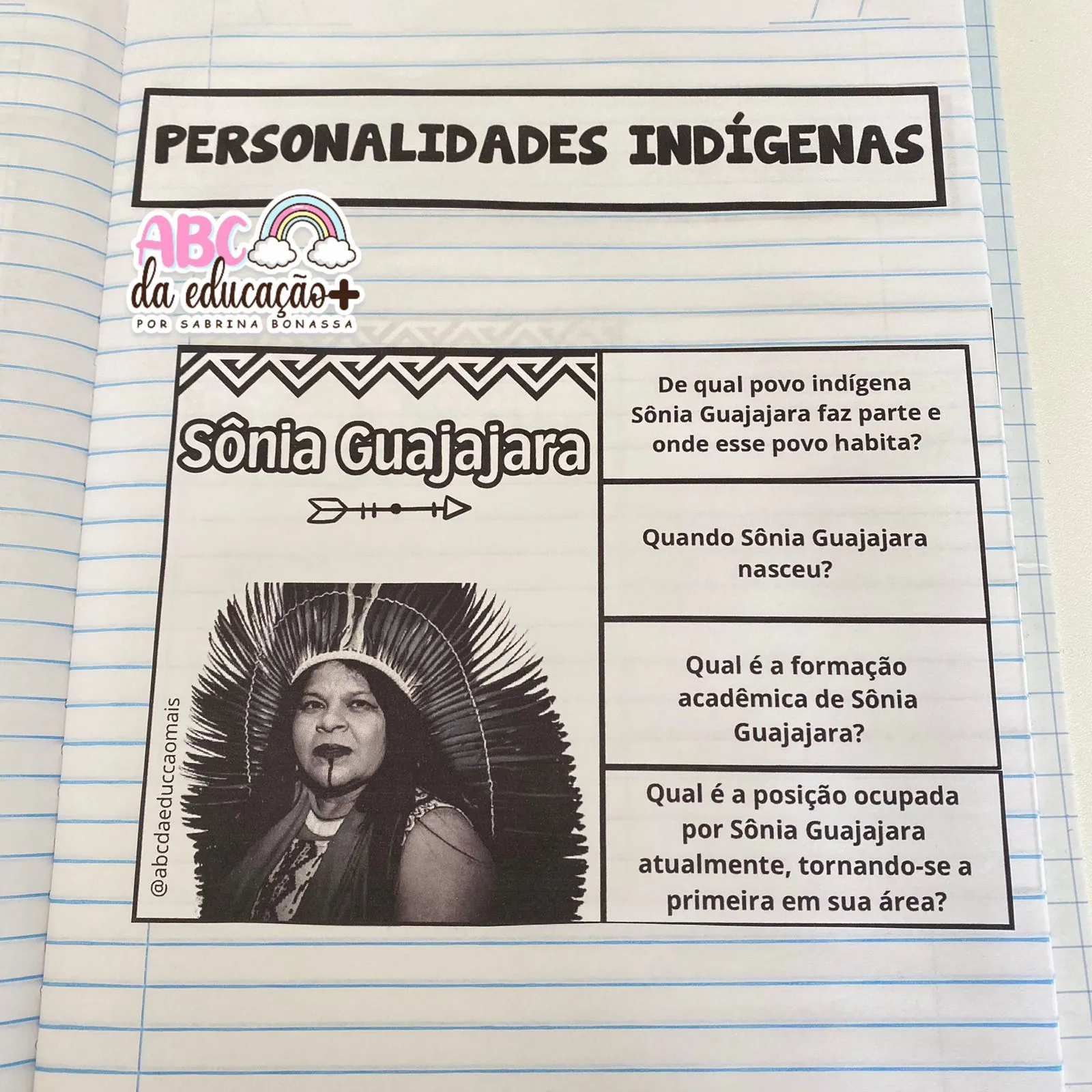 Fichas Informativas Personalidades Indígenas + atividade interativa + plano de aula - Imagem 6