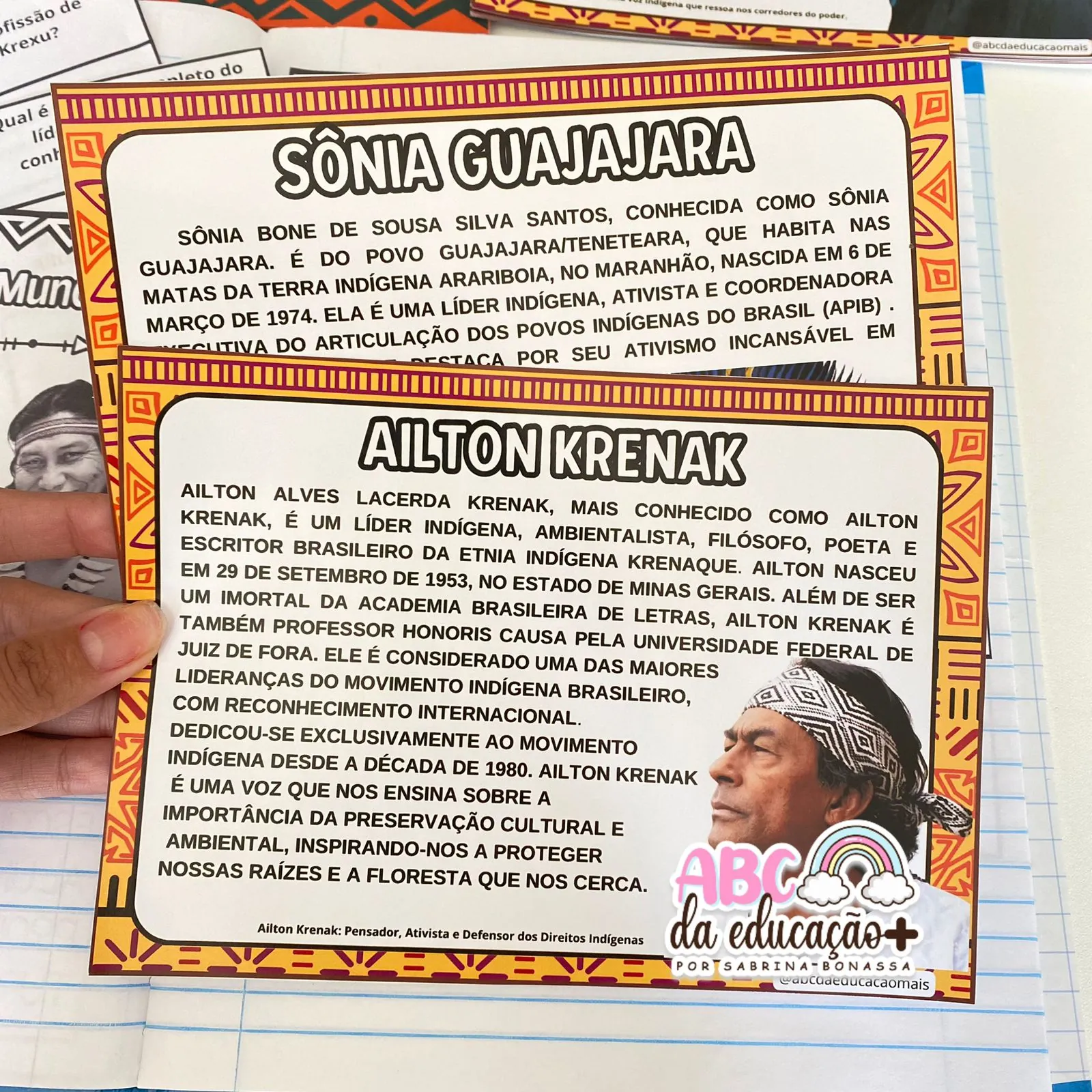 Fichas Informativas Personalidades Indígenas + atividade interativa + plano de aula - Imagem 5
