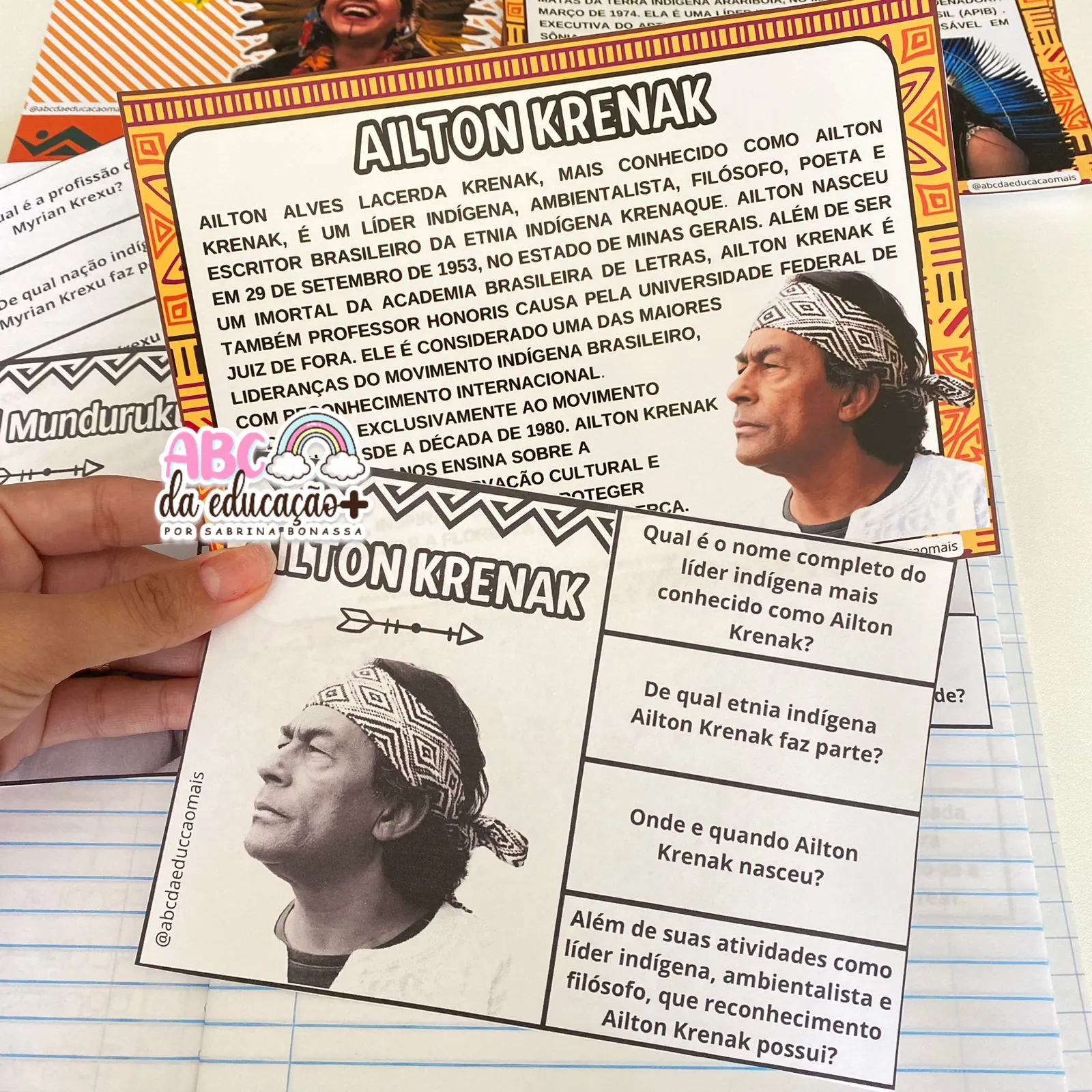 Fichas Informativas Personalidades Indígenas + atividade interativa + plano de aula - Imagem 4