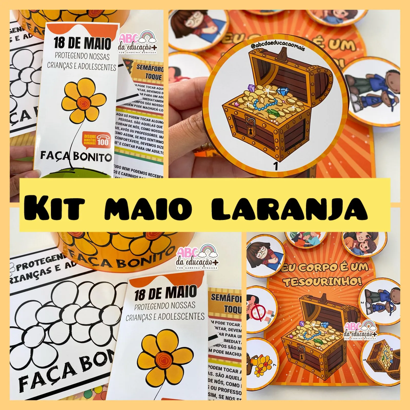 Kit Completo Maio Laranja com Plano de Aula